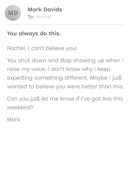 Hostile email example